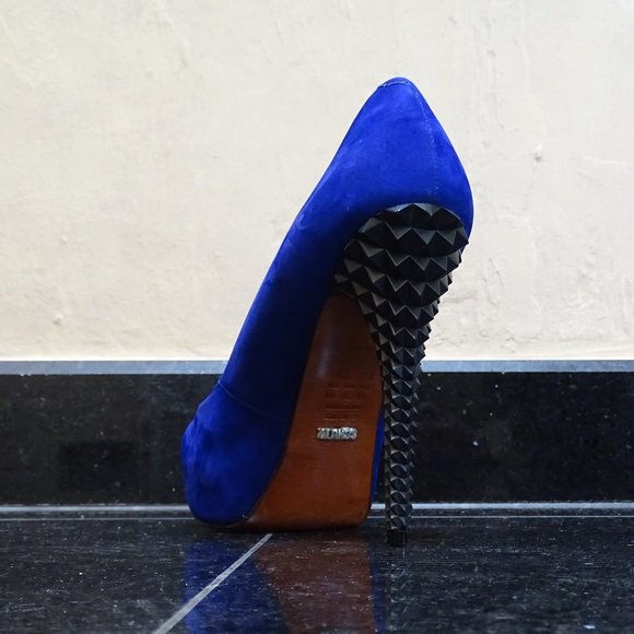 Blue Suede Pumps - Picture 3 of 4